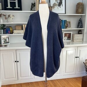 Aritzia Cozy Navy Open-Front Cardigan